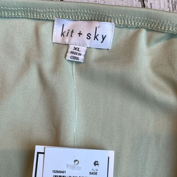 Kit + Sky Sage Green Off the Shoulder Bodysuit - Picture 4 of 7